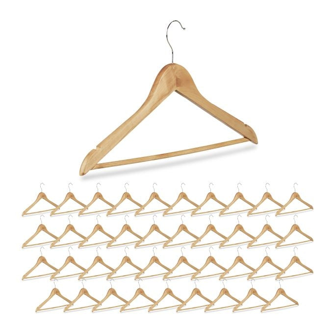 Wooden clothes hangers, 40-pack