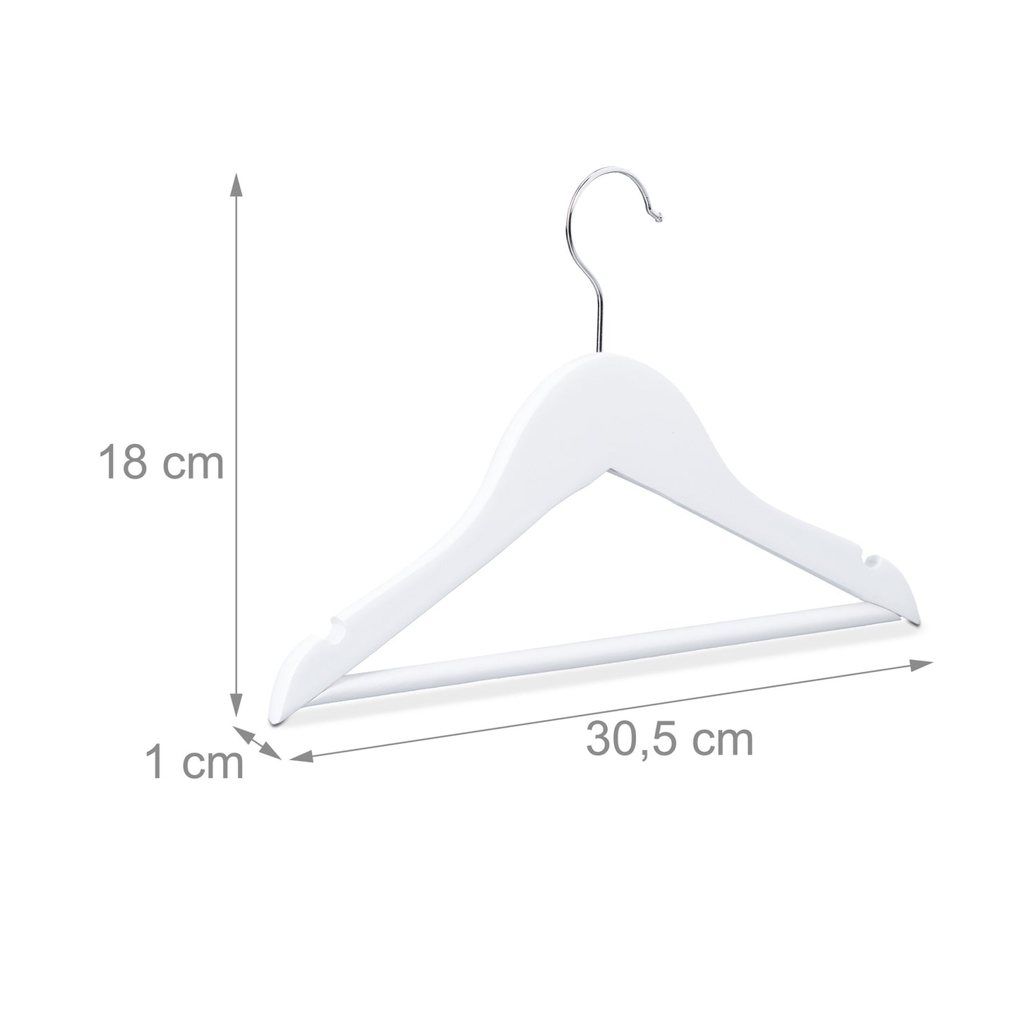 Wooden clothes hangers for children, 30-pack