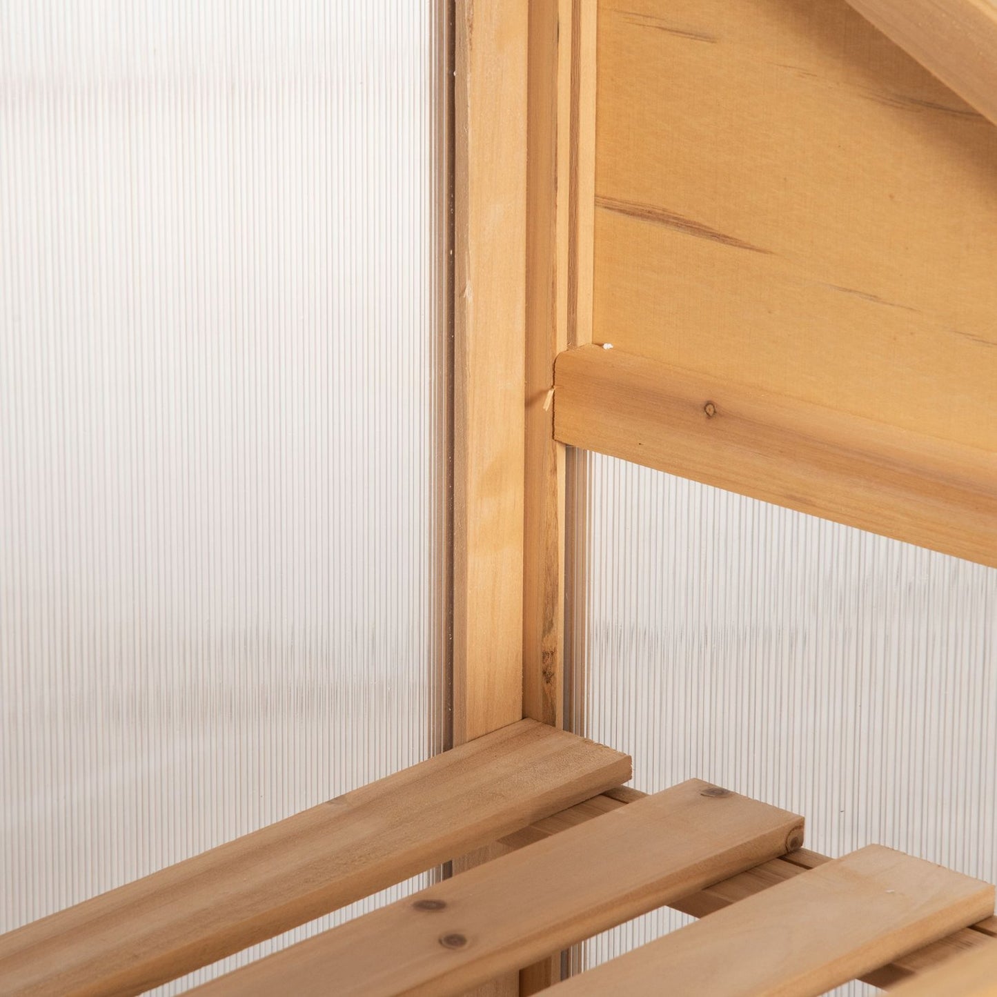 Mini wooden greenhouse with shelves, double door, 70x50x120 cm