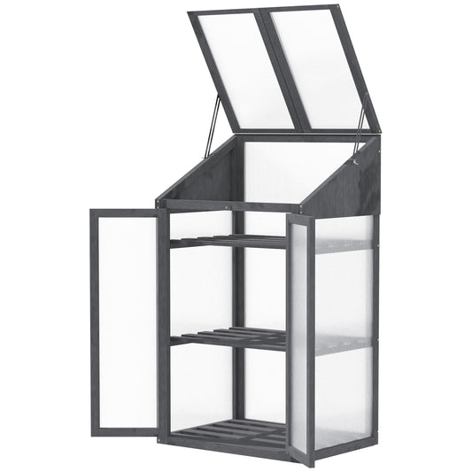 Greenhouse with cold frame, 3 shelves, winter proof