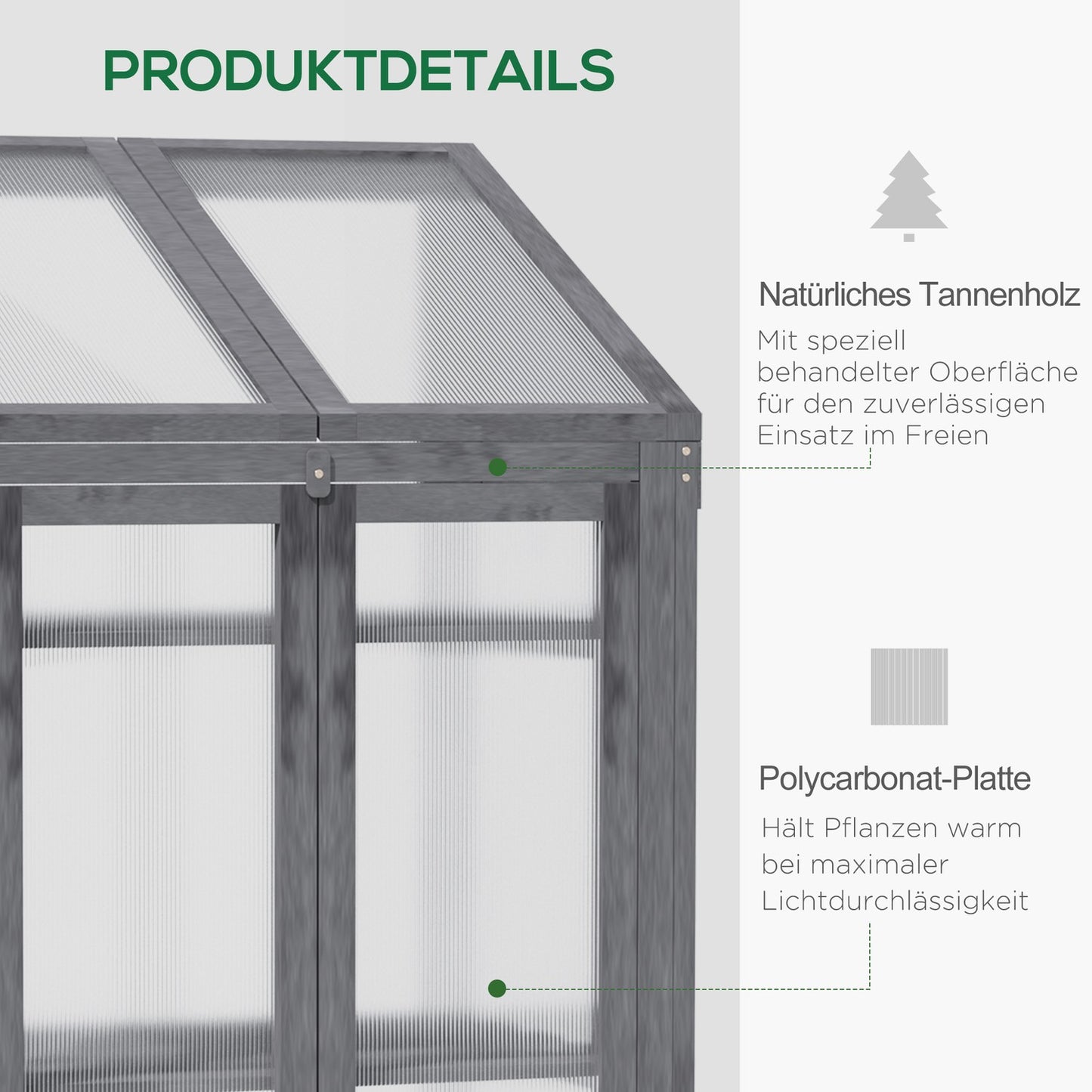 Greenhouse with cold frame, 3 shelves, winter proof