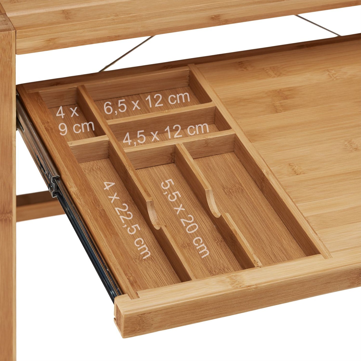 Wooden computer desk with keyboard drawer