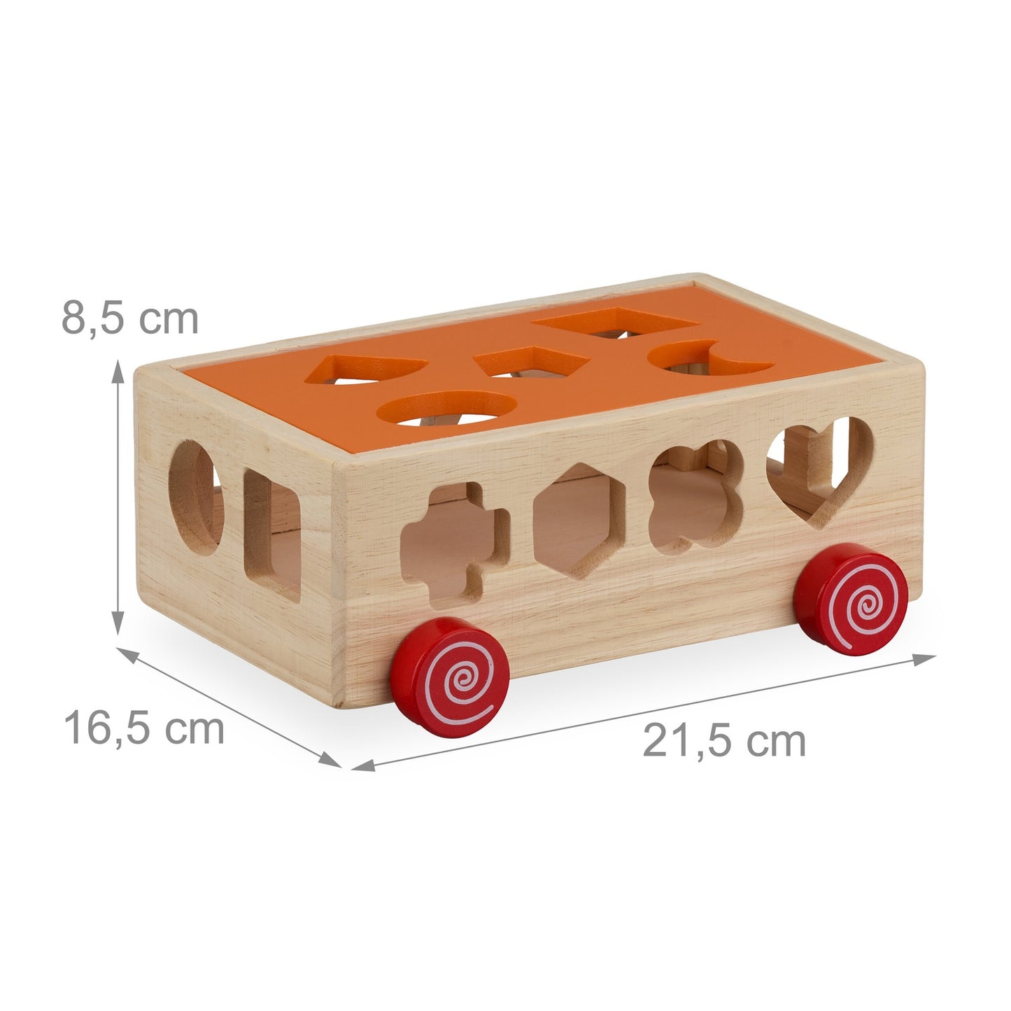 Wooden cube with 17 shapes