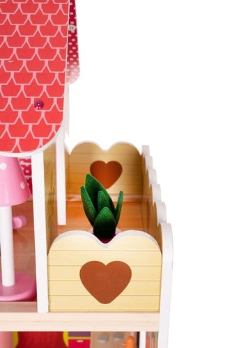Wooden dollhouse - villa with swimming pool D11251