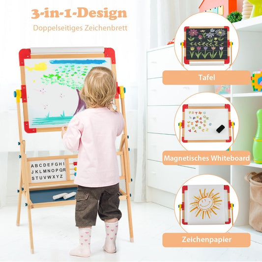 Wooden easel Rotatable standing children's easel 62 x 45 x 118 cm
