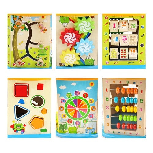 Wooden educational cube 22429