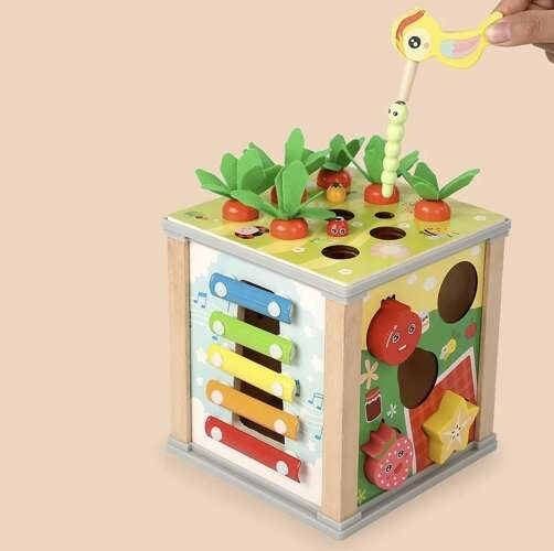 Wooden educational cube - sorter Kruzzel 22566