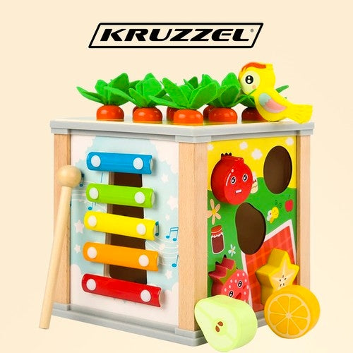 Wooden educational cube - sorter Kruzzel 22566