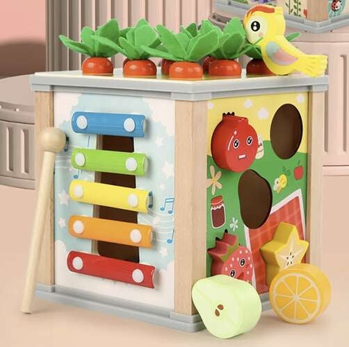 Wooden educational cube - sorter Kruzzel 22566