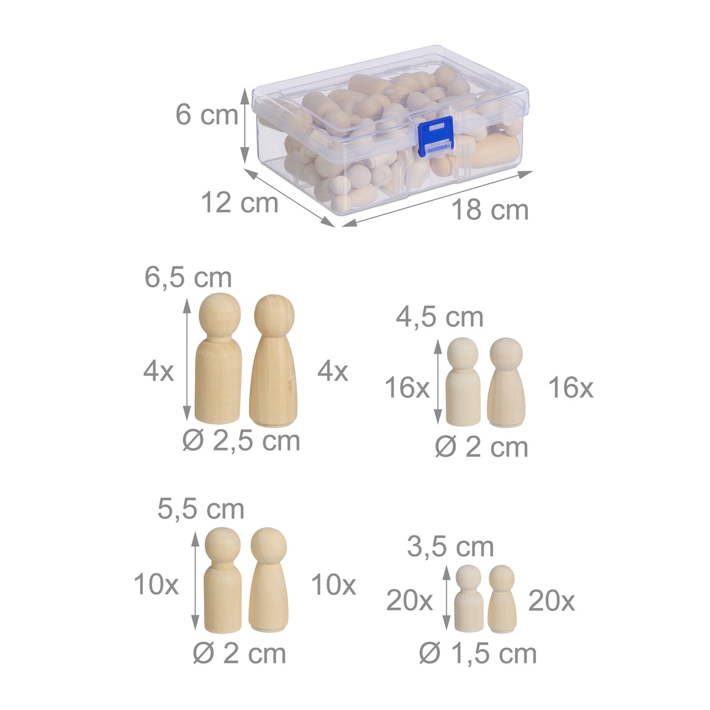 Wooden figures to paint 100 sets