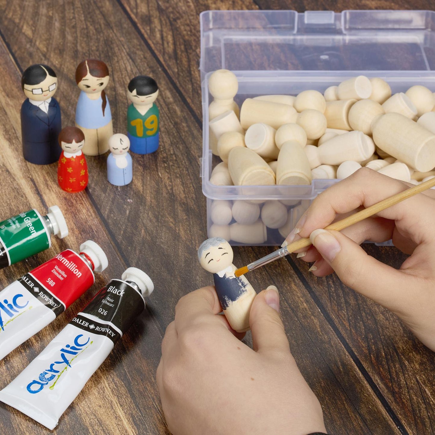 Wooden figures to paint 100 sets