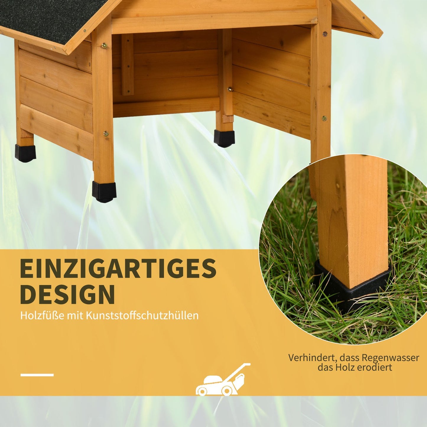 Wooden garage, Yellow, 75x76x70 cm, Sun & Rain cover