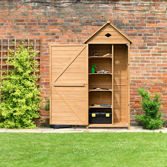 Wooden garden cupboard tool shed tool shed tool cupboard 70 x 36 x 177 cm