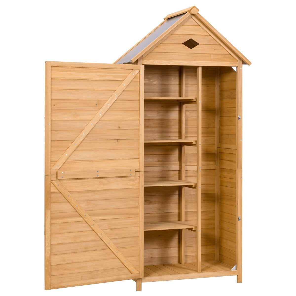 Wooden garden cupboard tool shed tool shed tool cupboard 70 x 36 x 177 cm