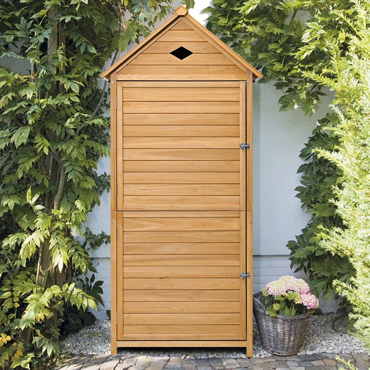Wooden garden cupboard tool shed tool shed tool cupboard 70 x 36 x 177 cm