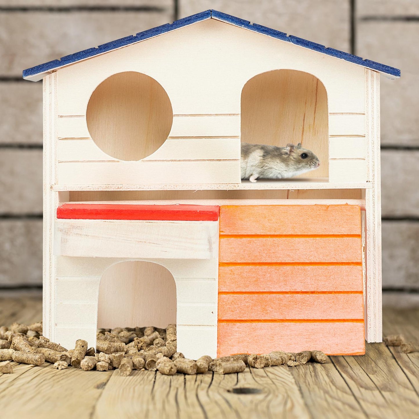 Wooden hamster house