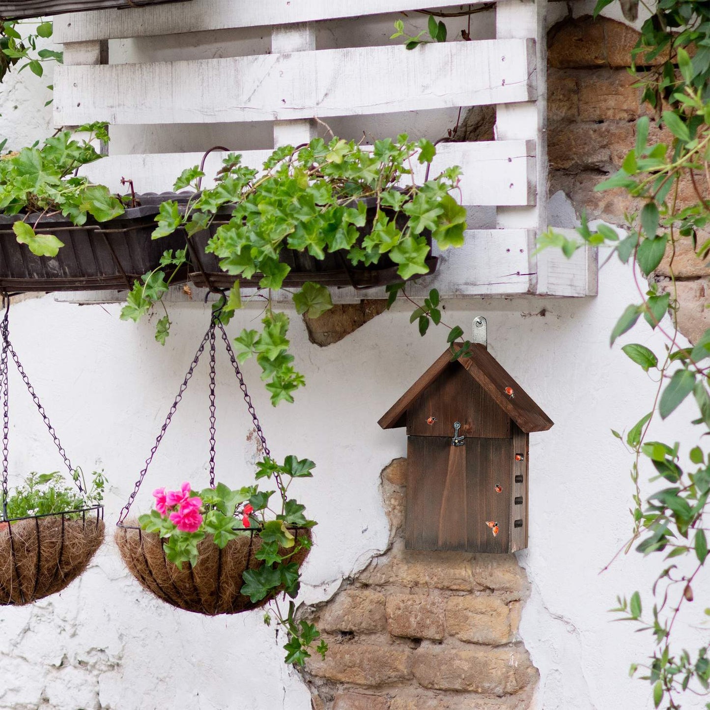 Wooden ladybug house