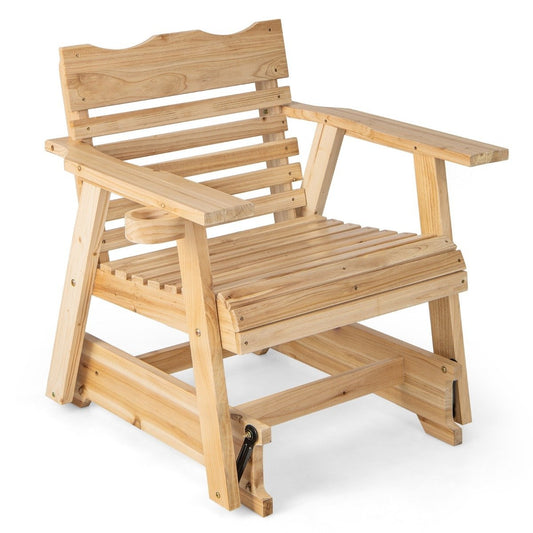 Wooden outdoor rocking chair 80 x 81 x 87 cm natural