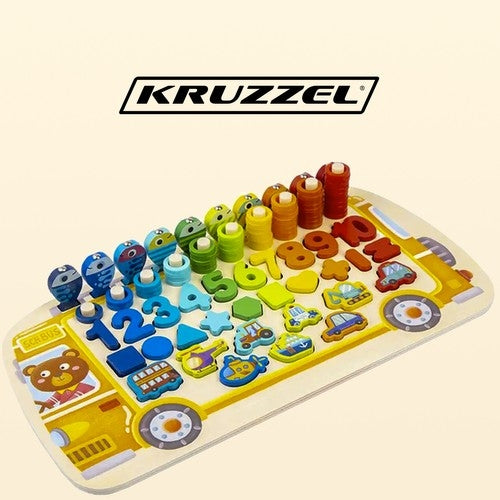 Wooden puzzle - sorter 6in1 Kruzzel 22636
