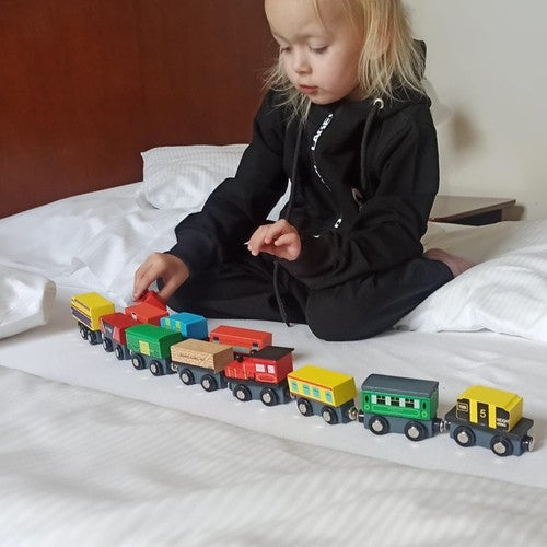 Wooden railway - 12 pieces. Kruzzel 23522