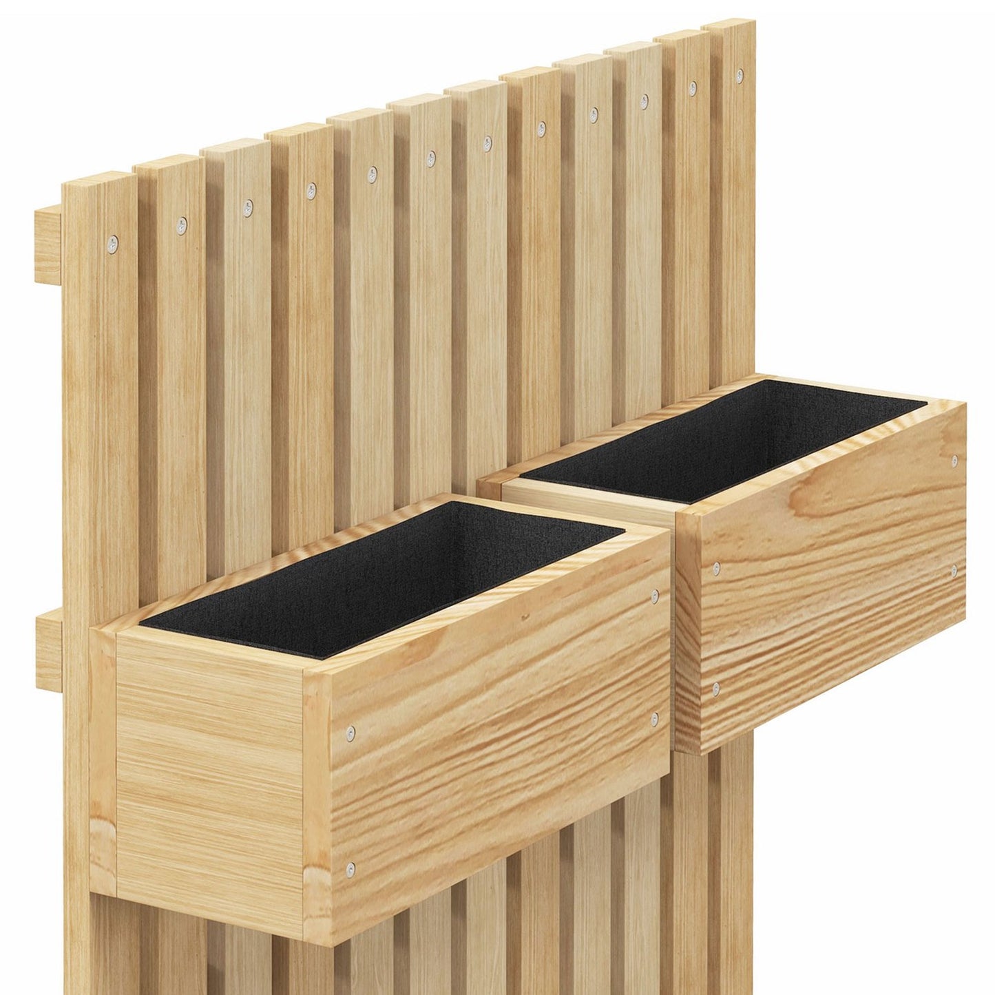 Adjustable wooden raised garden bed with trellis 60x16x100 cm
