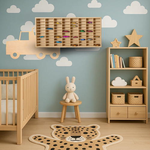 Wooden shelf for cars - Kruzzel 26582 truck
