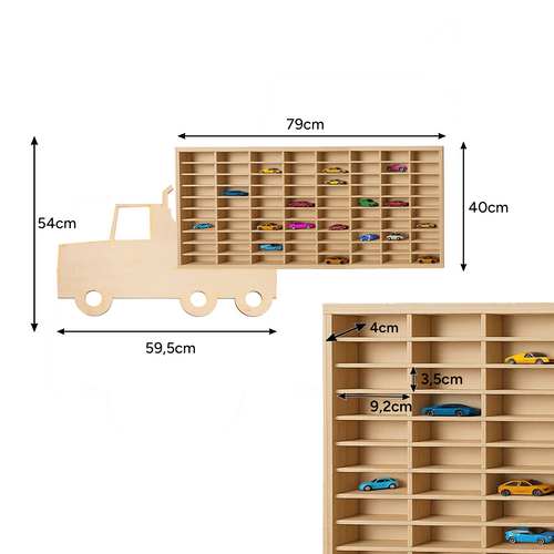Wooden shelf for cars - Kruzzel 26582 truck