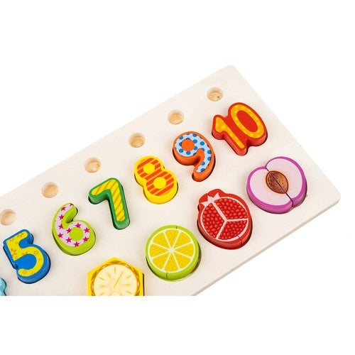 Wooden sorter for fruit and numbers 22607