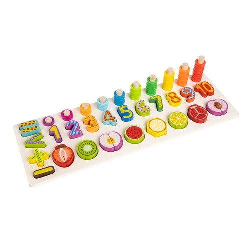 Wooden sorter for fruit and numbers 22607