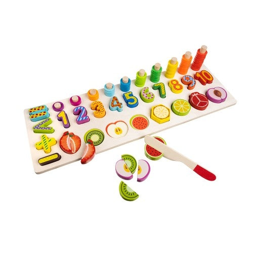 Wooden sorter for fruit and numbers 22607