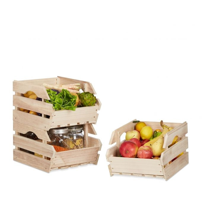 Wooden stacking boxes