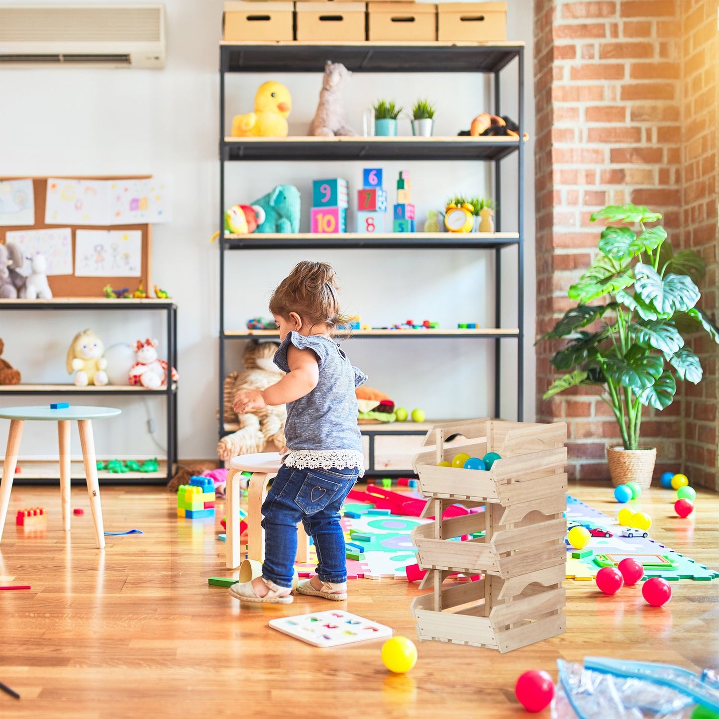 Wooden stacking boxes