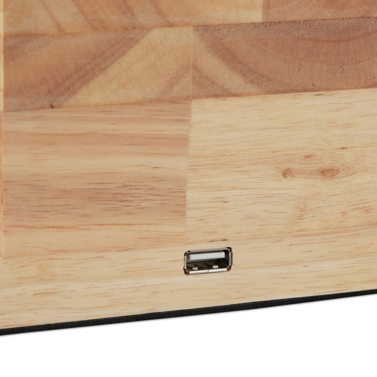 Wooden table lamp with USB socket