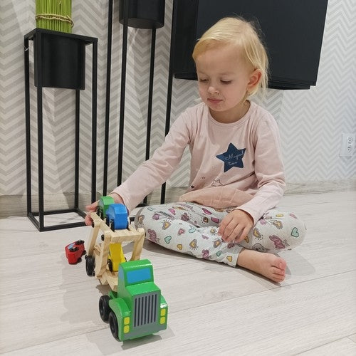 Wooden truck - tow truck + set of cars 22698