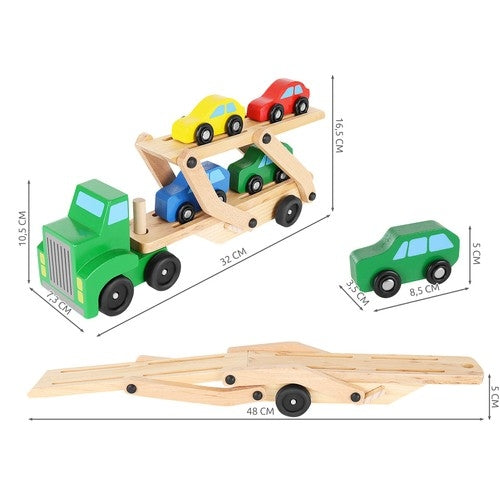Wooden truck - tow truck + set of cars 22698