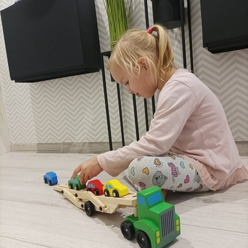 Wooden truck - tow truck + set of cars 22698