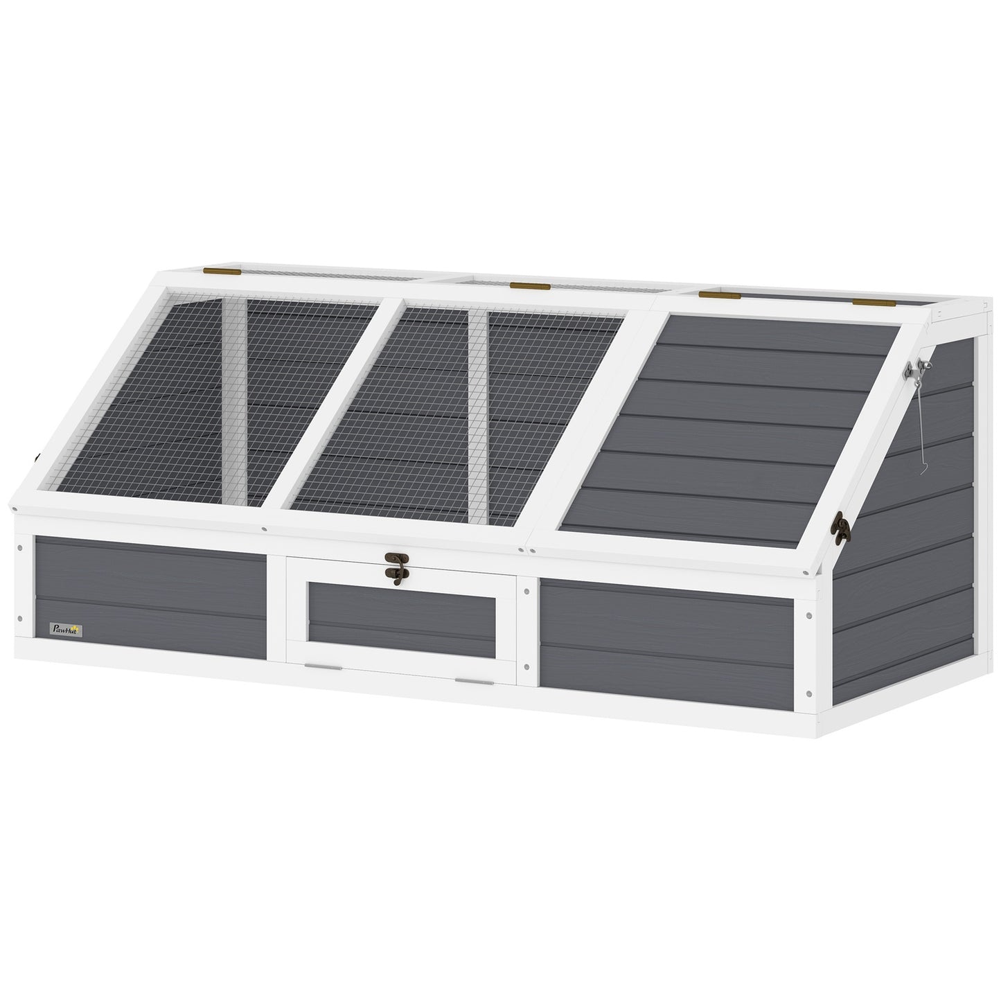 Outdoor wooden turtle cabinet, light grey, 120x55x50 cm