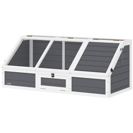 Outdoor wooden turtle cabinet, light grey, 120x55x50 cm