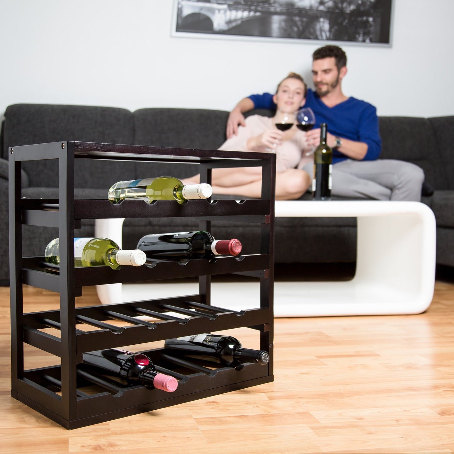 Wooden wine rack
