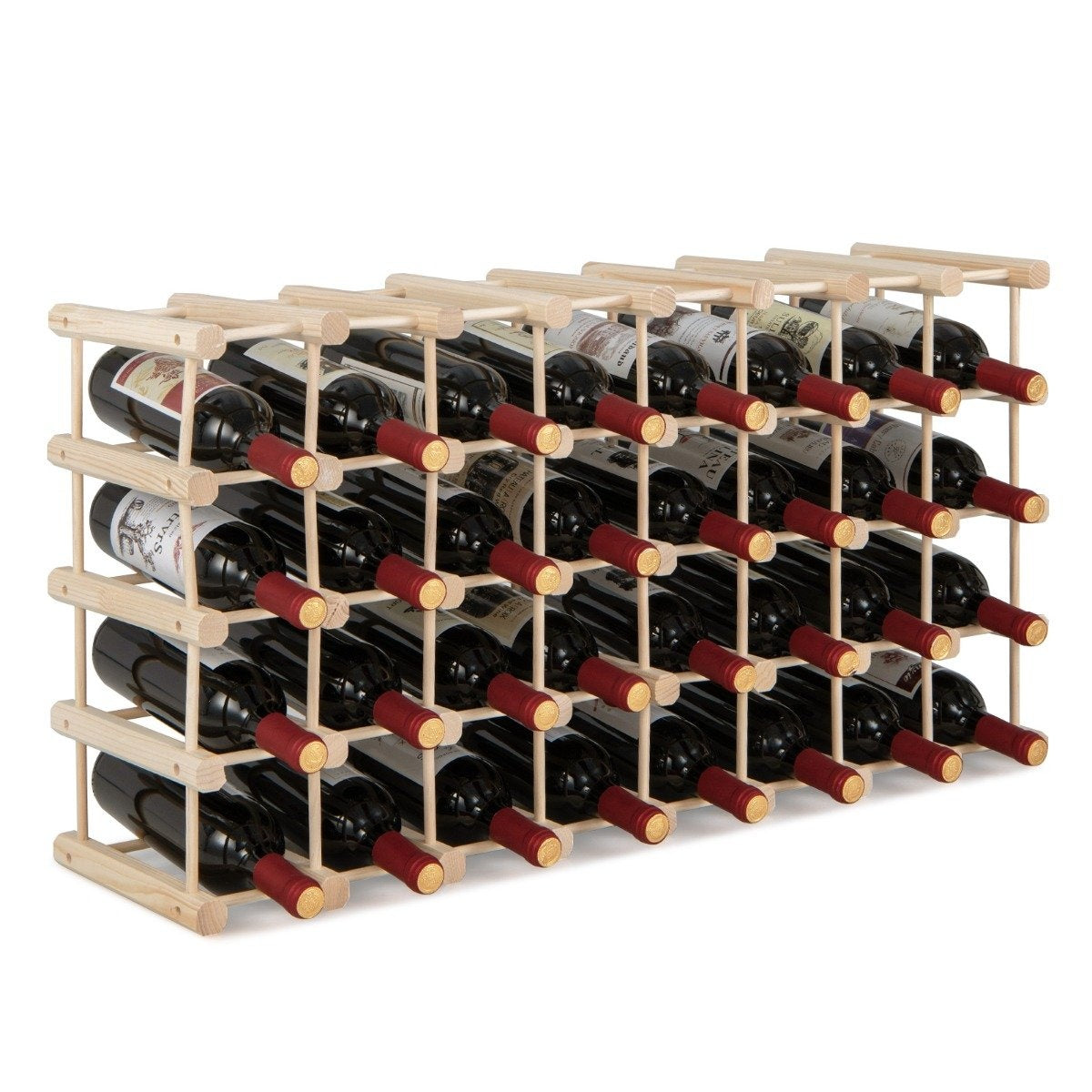 Wooden wine rack, bottle stand, wine stand for 36 bottles, bottle rack, wine bottle holder, natural