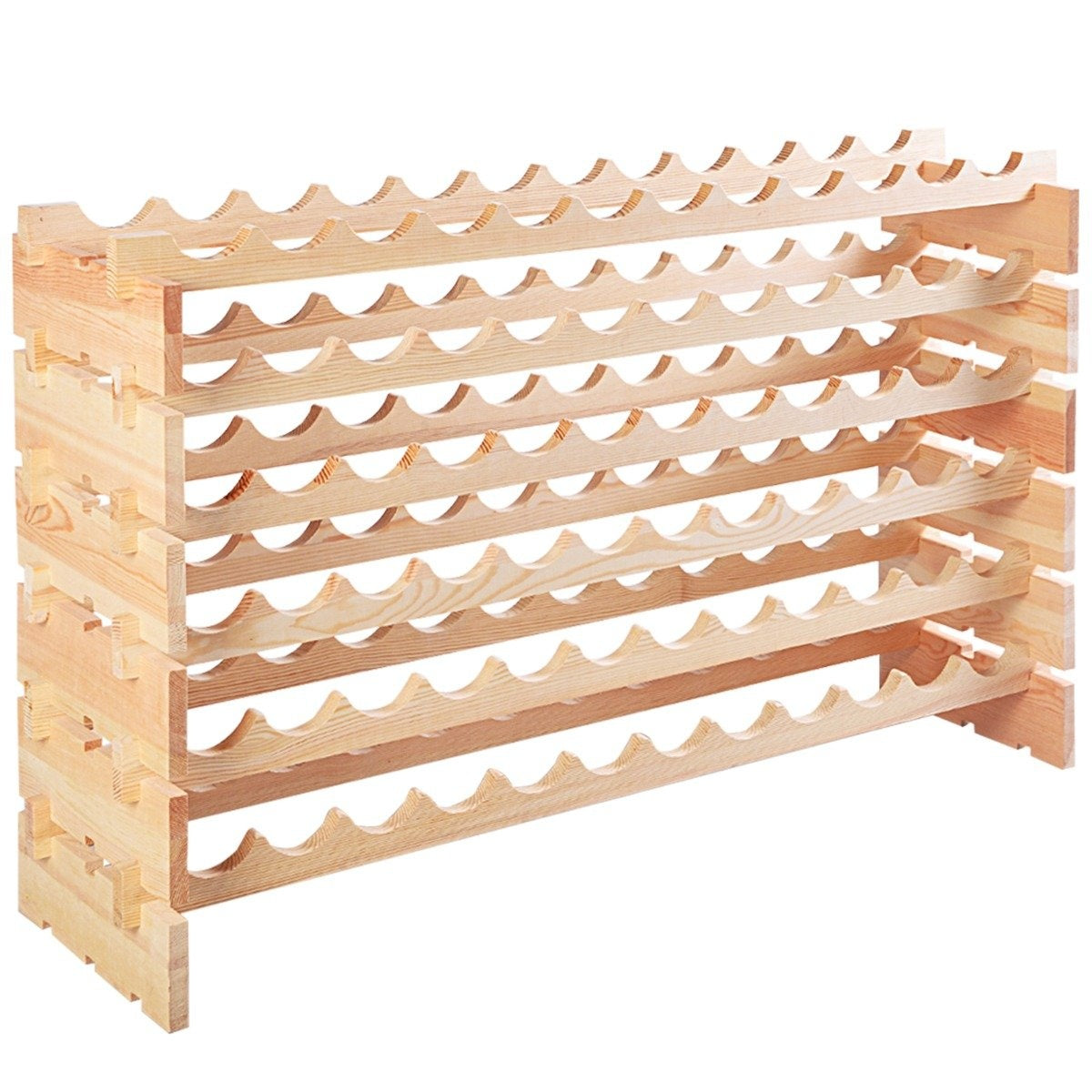 Wooden wine rack for 72 bottles, stackable wine stand, bottle rack, wooden shelf, wine cabinet