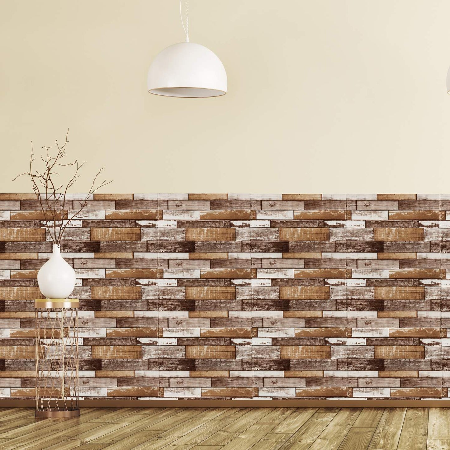 Wood look wall panels set of 10