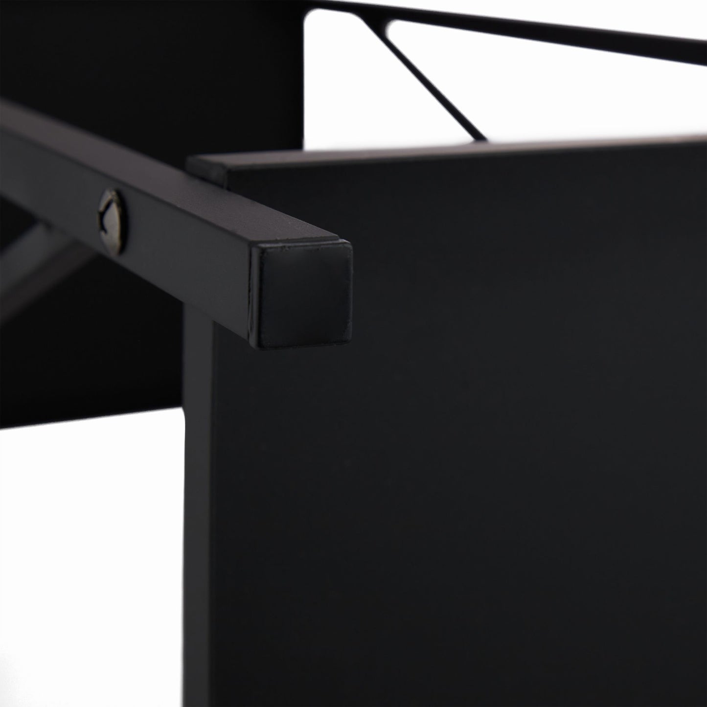 Wood shelf in black steel