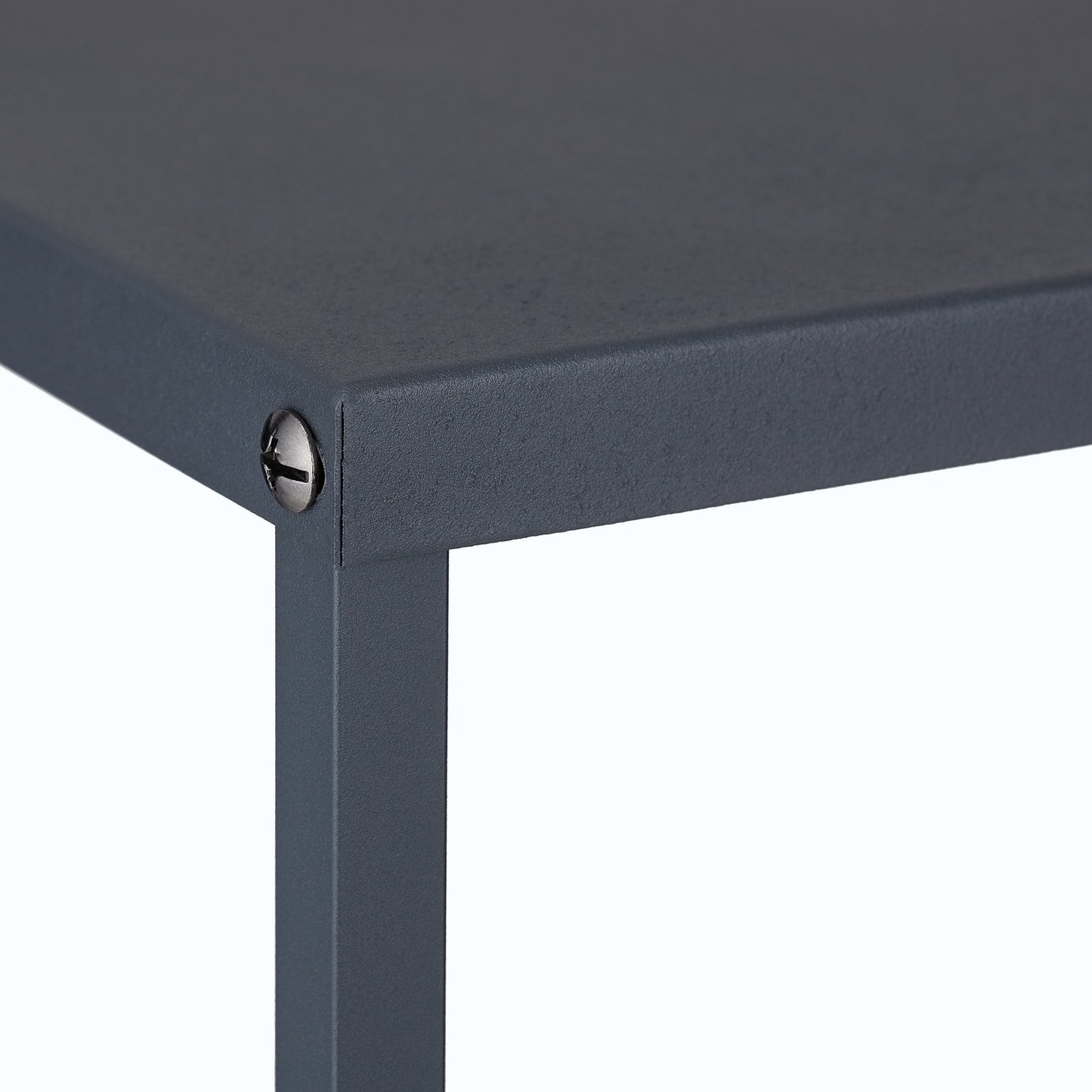 Wood shelf in gray steel