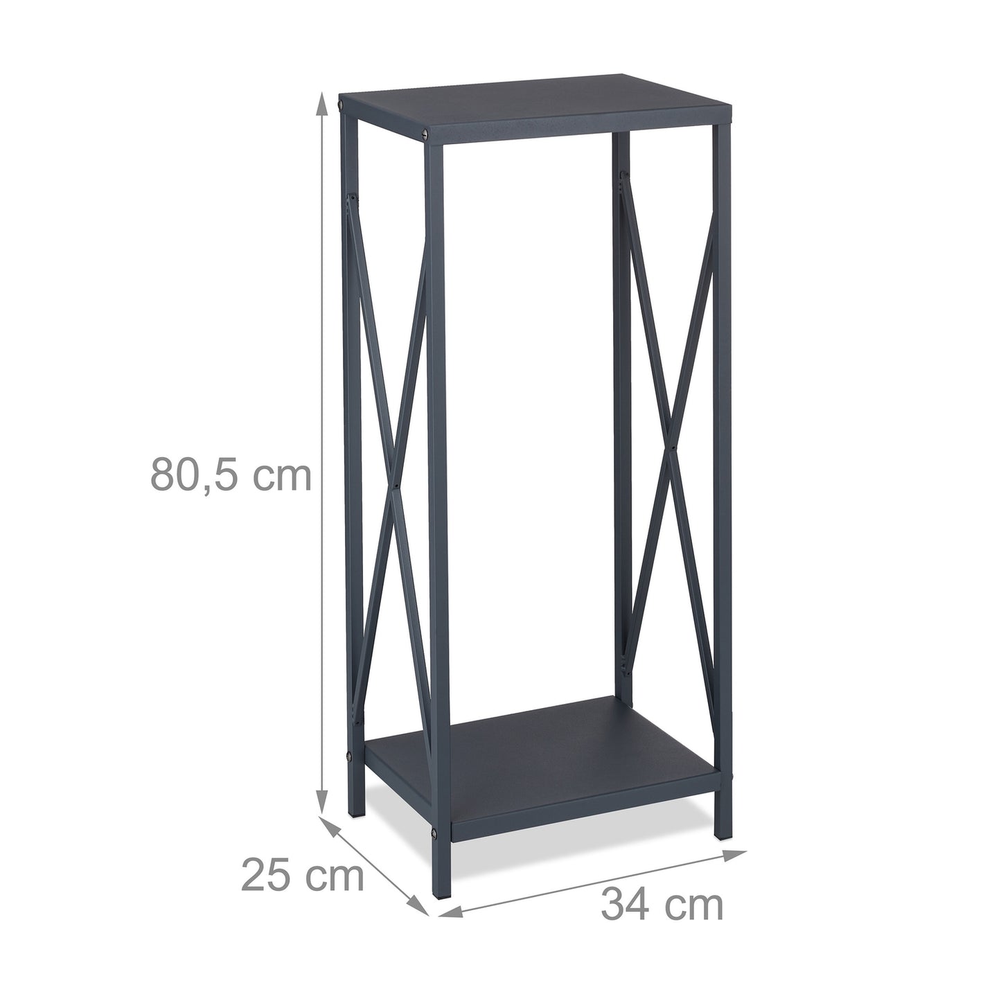 Wood shelf in gray steel