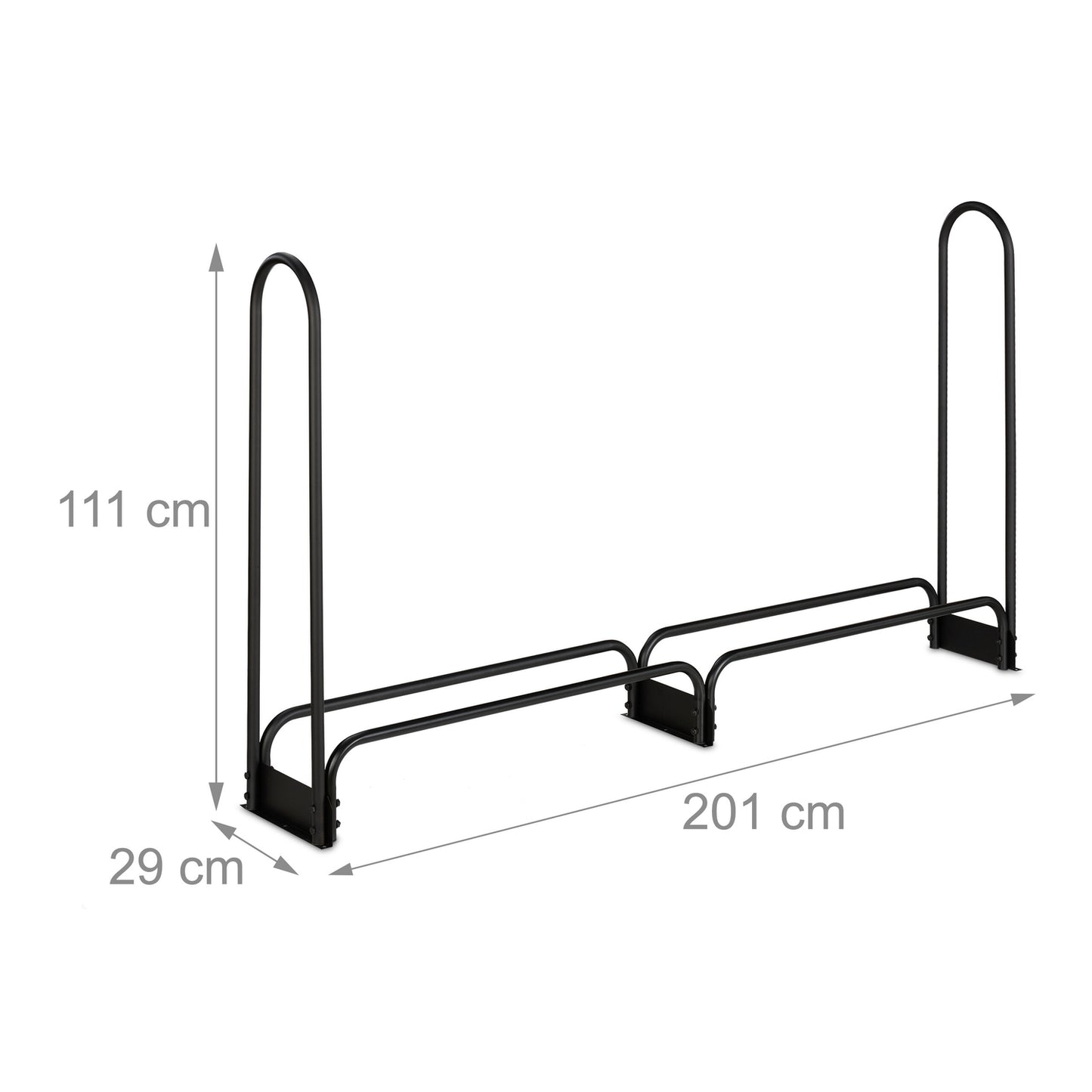 Wood shelf in metal 201 cm