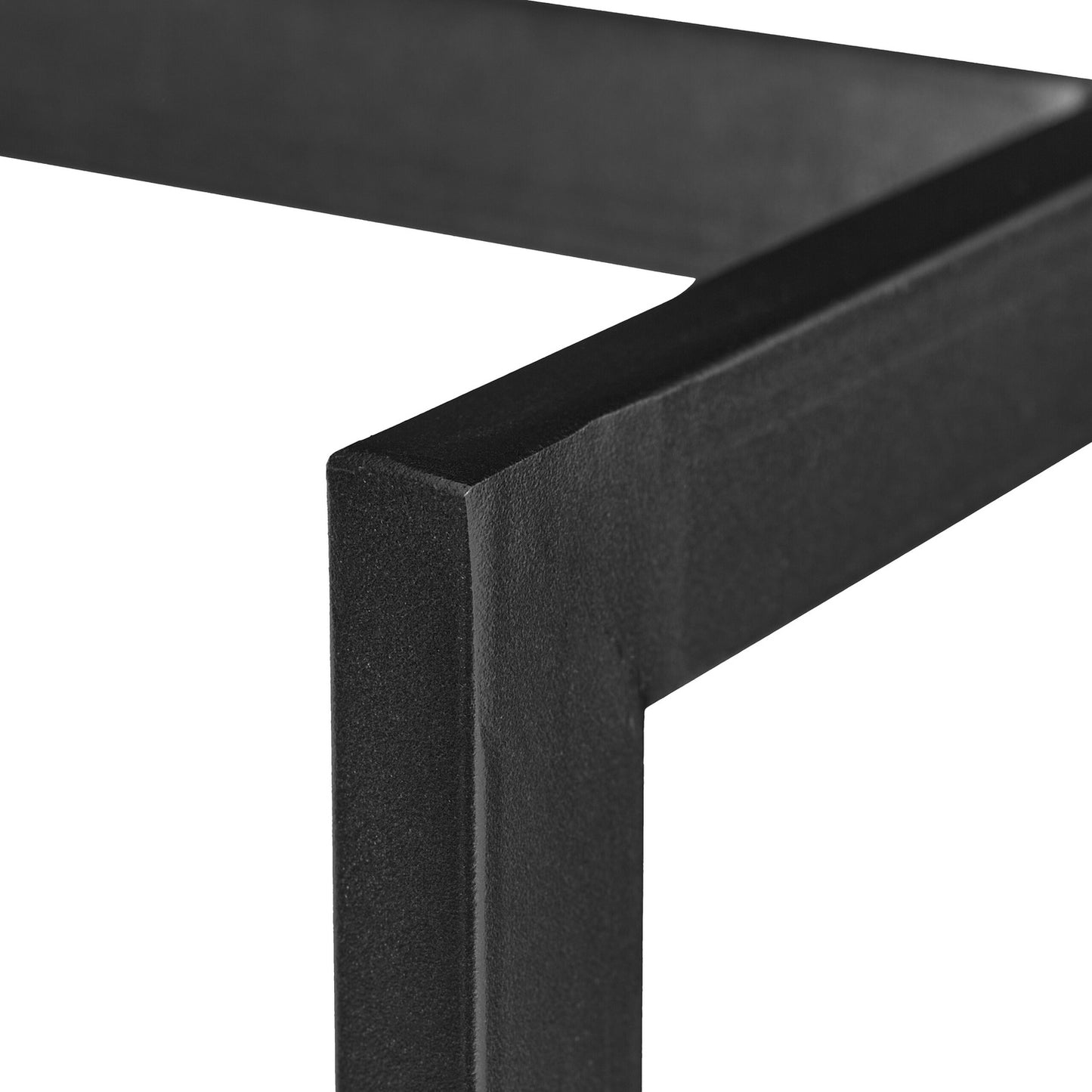 Wood stand in tall metal