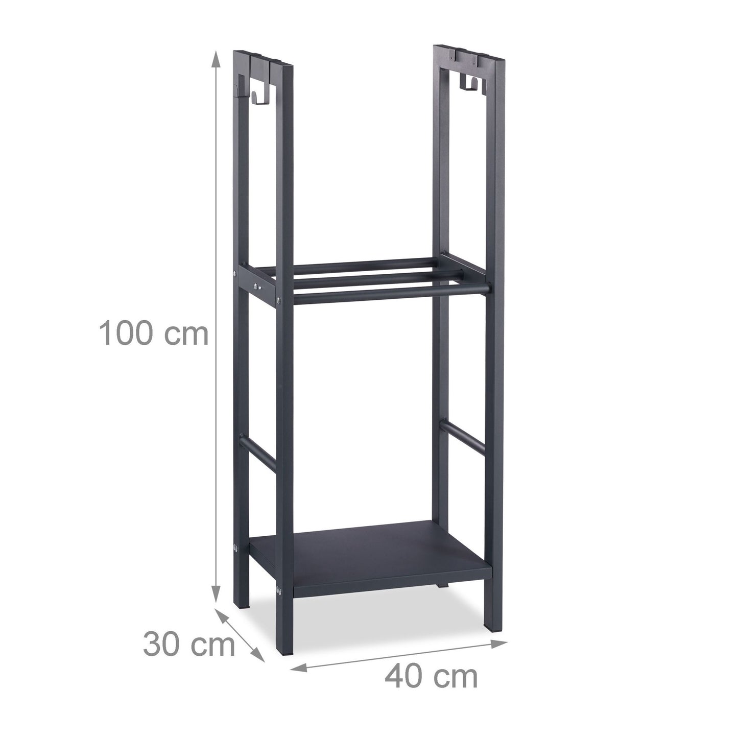 Wood stand with 2 shelves