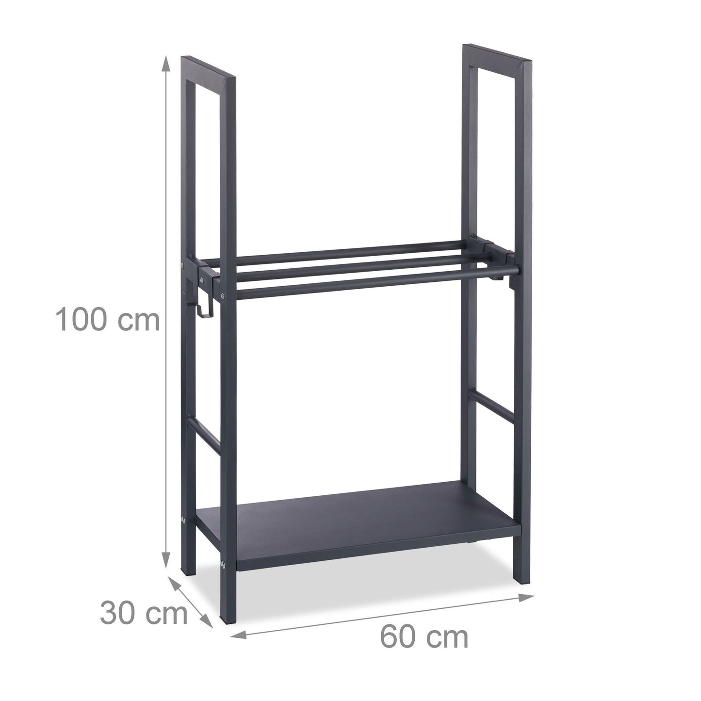 Wood stand with 2 shelves