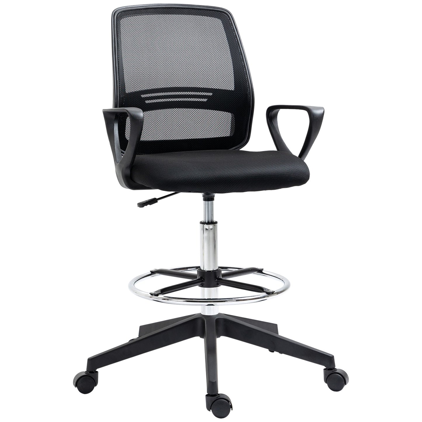 Ergonomic swivel office chair, height adjustable with footrest